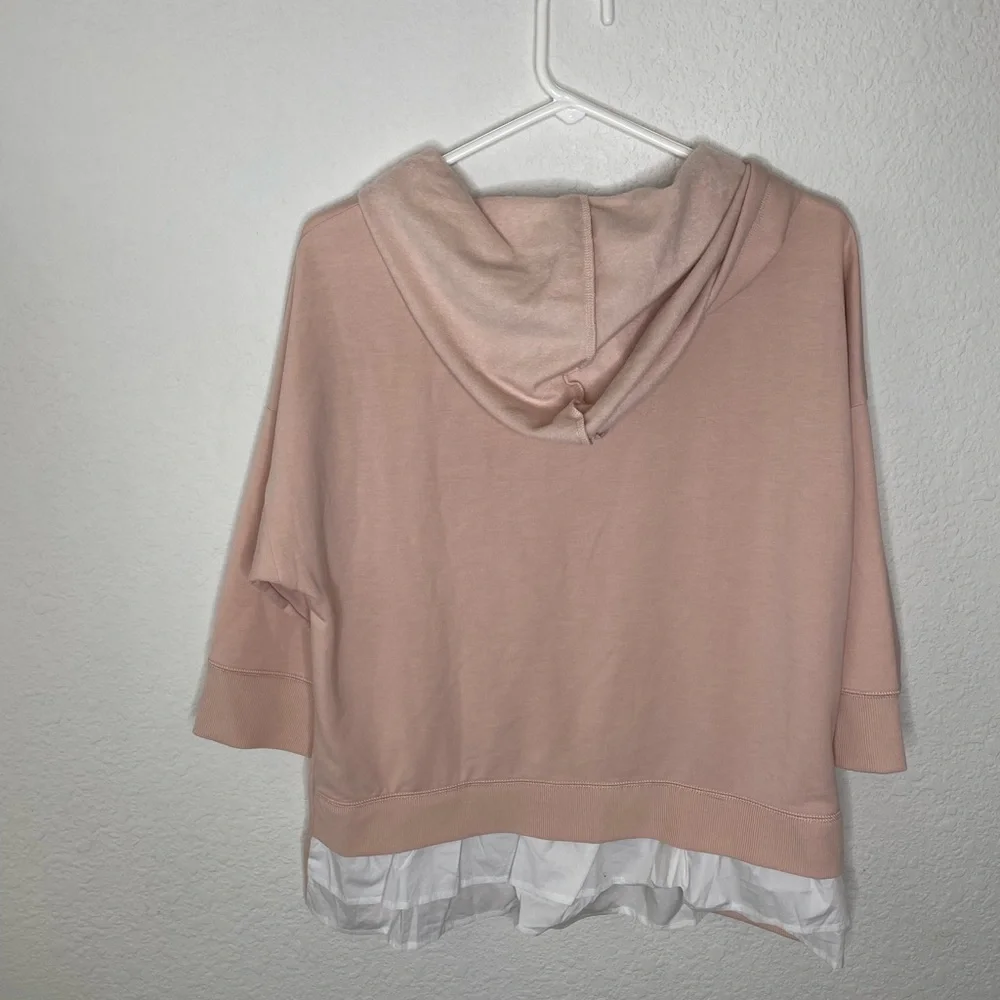 Caslon Blush Pink 3/4 Sleeve Sweatshirt Hoodie Womens size Medium - Picture 3 of 6